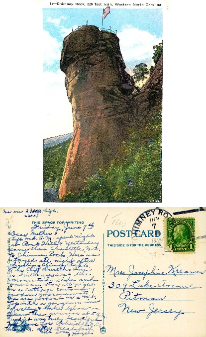 Chimney Rock with US Flag