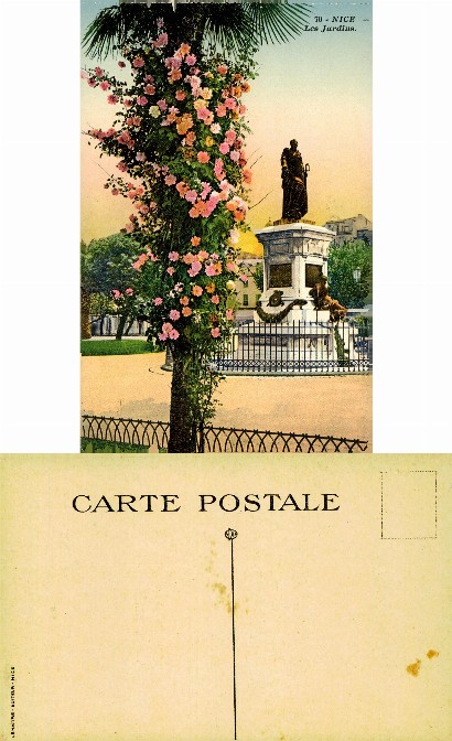 Garden Monument with Flowering Palm Tree