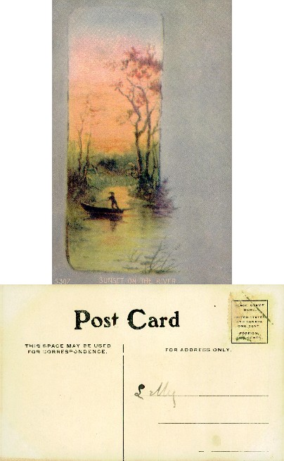 Sunset on the River with Boater