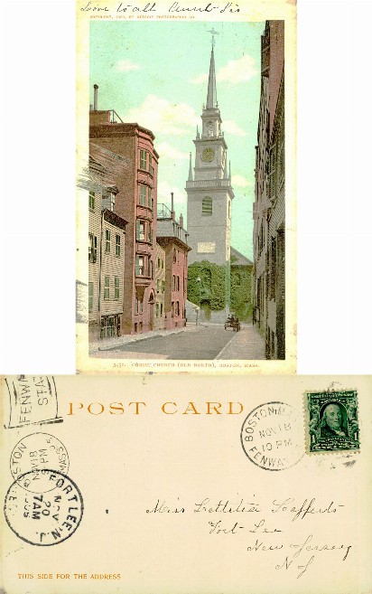 Old North Church Steeple on Street