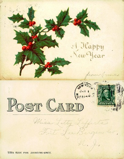 Holly Branch with Red Berries