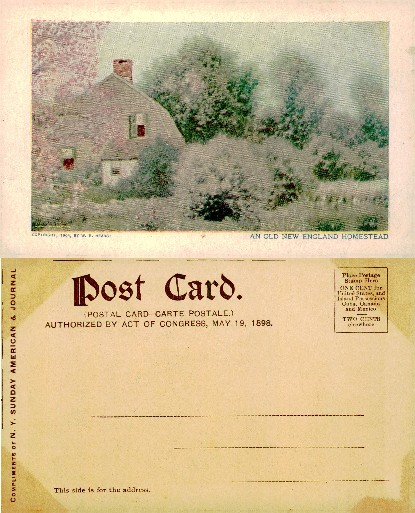 Old New England Homestead Scene