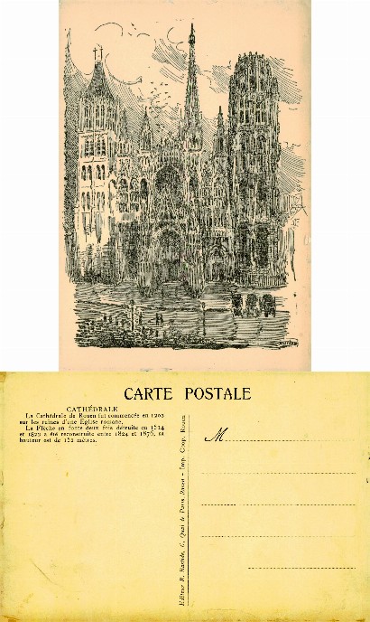 Gothic Cathedral of Rouen Facade