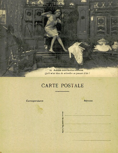 Woman Exiting Breton Box Bed