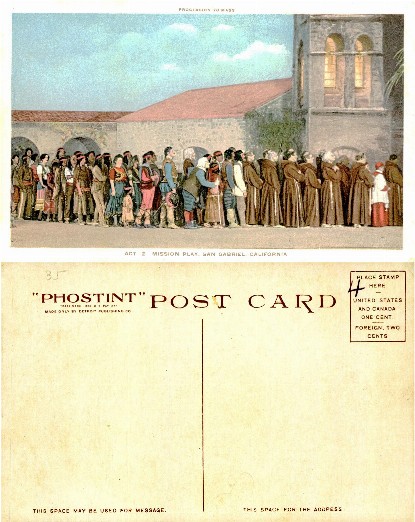 Procession to Mass, Mission Play