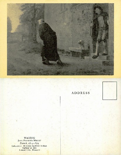 Painting: Figures and Dog by House