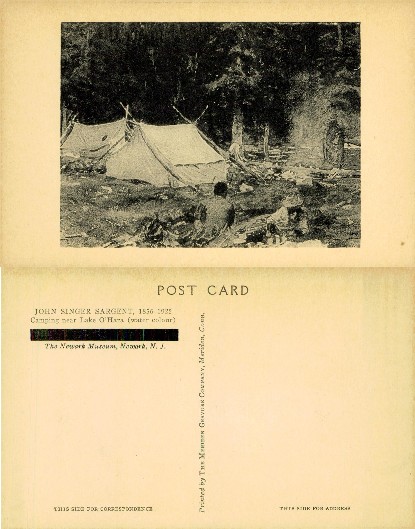 Camping Scene with Tents and Campfire