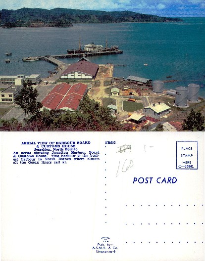 Harbor with Pier, Ship & Buildings