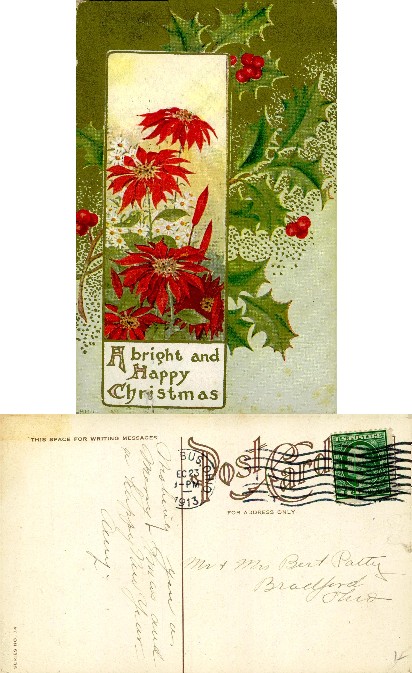Christmas Poinsettia and Holly