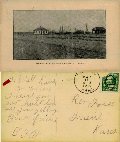 Farmhouse and Barn with Windmills