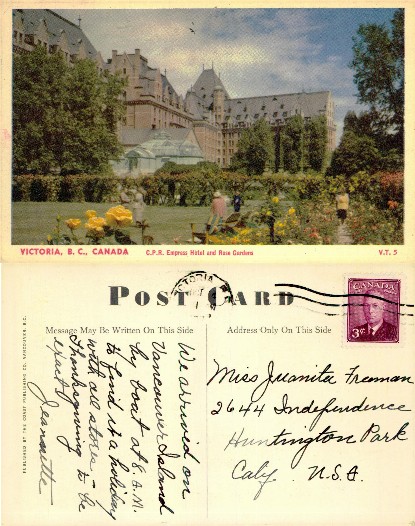 C.P.R. Empress Hotel and Rose Gardens
