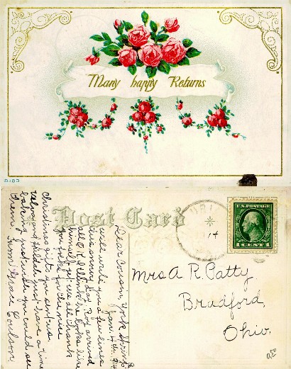 Red Roses and 'Many happy Returns'