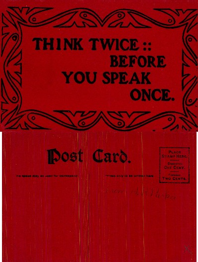 Moral Proverb: Think Twice