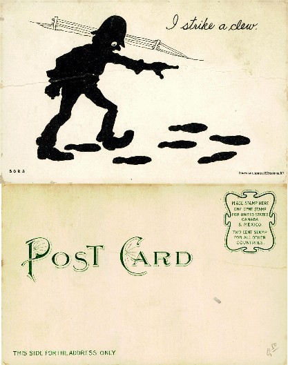 Silhouette of Detective Following Clues