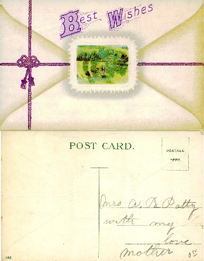 Best Wishes Envelope with Pond Scene
