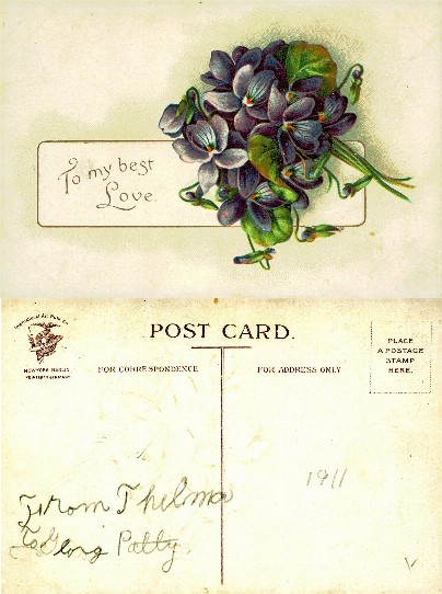 Violets Bouquet with Love Message