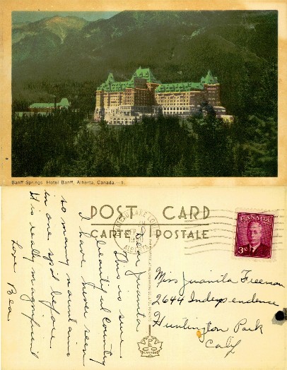 Banff Springs Hotel with Mountains