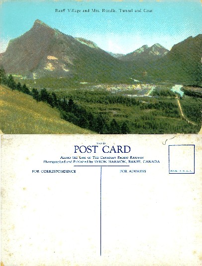 Banff Village and Mountain Peaks
