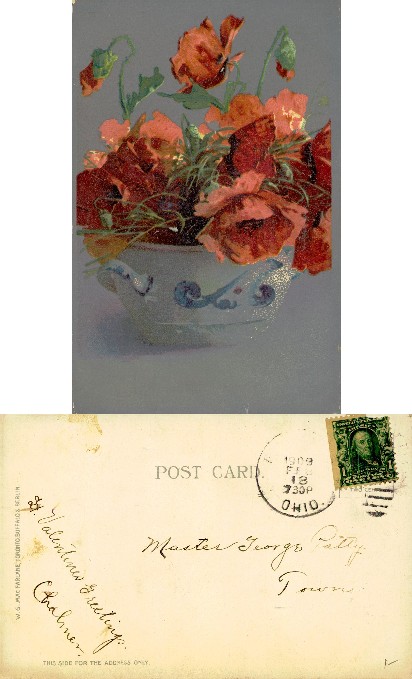 Red Poppy Flowers in Decorated Vase
