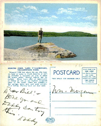 Man on Fishing Cone, Yellowstone Lake
