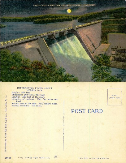 Norris Dam and Lake by Night