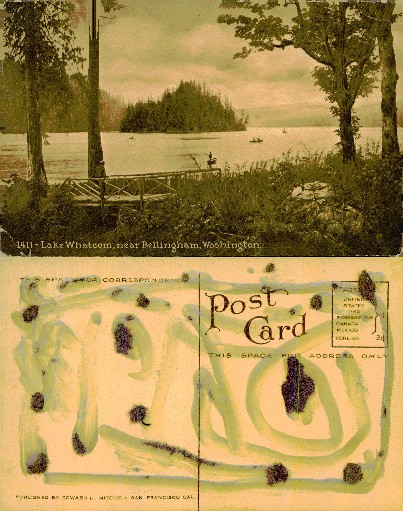 Lake Whatcom with boats and island