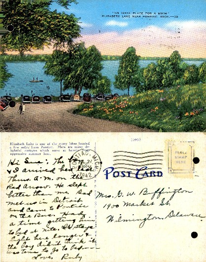 Elizabeth Lake Shore with Swimmers