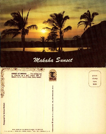 Makaha Sunset with Palm Trees