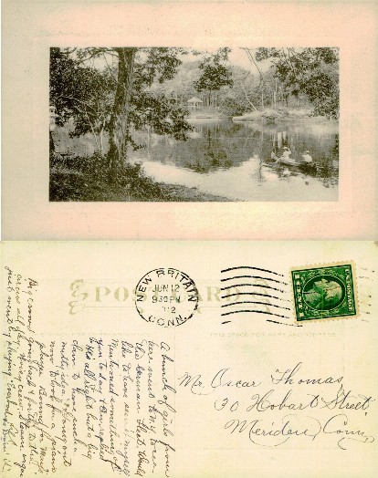 Canoe on Lake with Gazebo