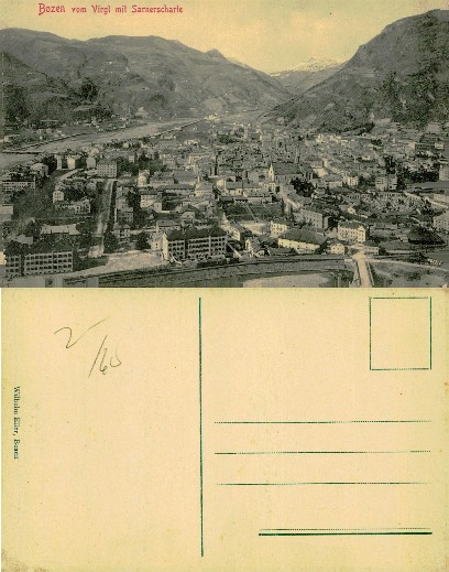 Bozen City Panorama with Mountains