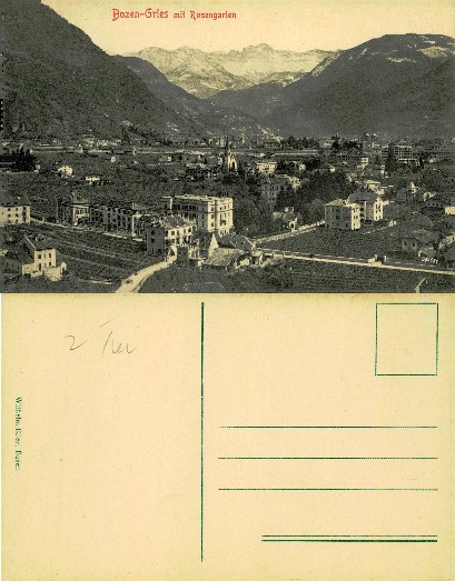 Bozen-Gries with Rosengarten Mts.