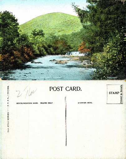 River with waterfall and mountain