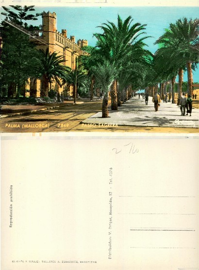 Promenade with Palm Trees & Building
