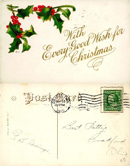 Holly Christmas Greeting Card