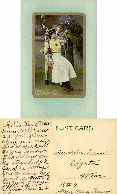 Couple on a Swing with Flowers