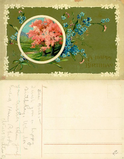 Flowering Tree and Forget-Me-Nots