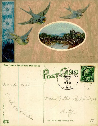Swallows and Landscape Vignette