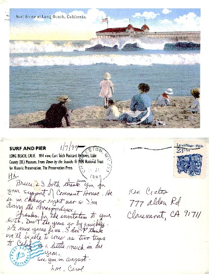 Surf Scene with Pier and People