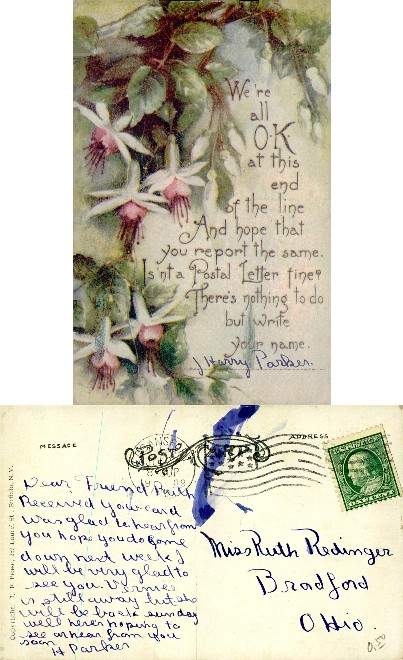 Fuchsia Flowers and Greeting Message