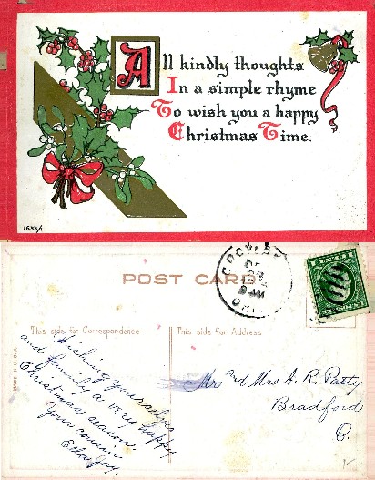 Christmas Holly and Mistletoe Greeting