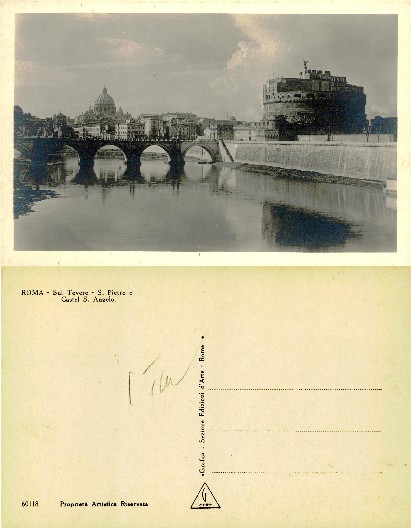 Rome Tiber River with St. Peter's Dome