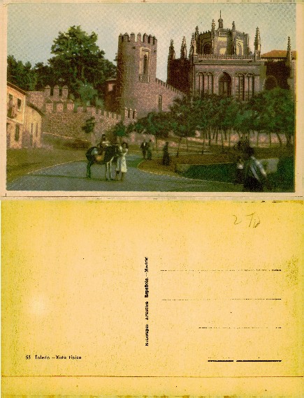 Toledo typical view with castle & church