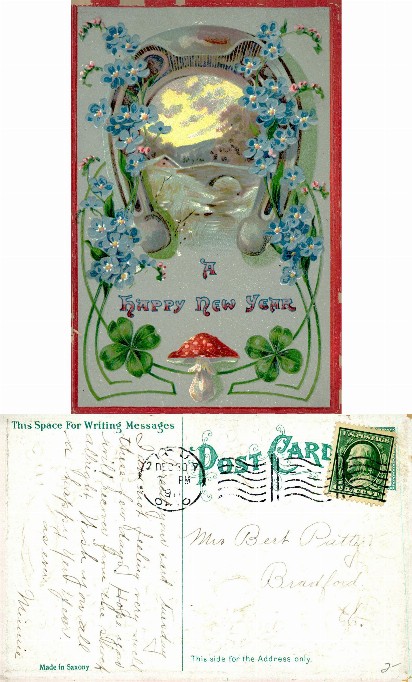 New Year Greeting with Forget-Me-Nots