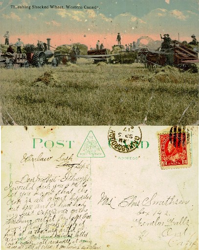 Steam Thresher with Farm Workers