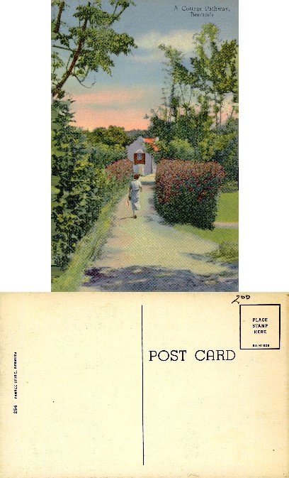 Cottage Pathway with Woman