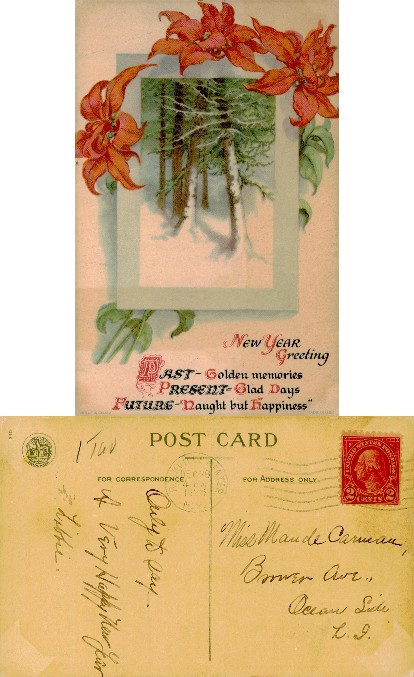 New Year Floral & Winter Scene