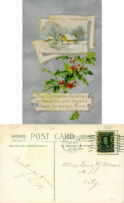 Winter Scene with Christmas Greeting