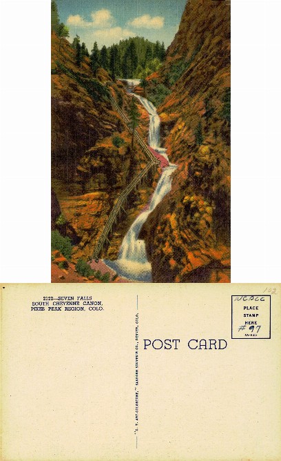 Seven Falls in a Canyon