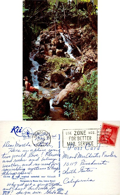 Tropical Waterfall with Seated Person