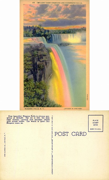 Twilight over American and Horseshoe Falls